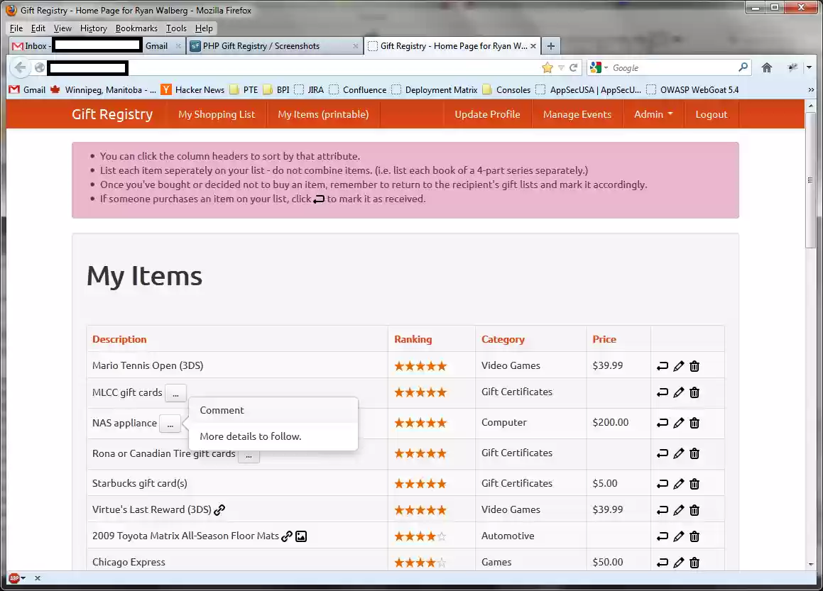 Download web tool or web app PHP Gift Registry Download web tool or web app PHP Gift Registry