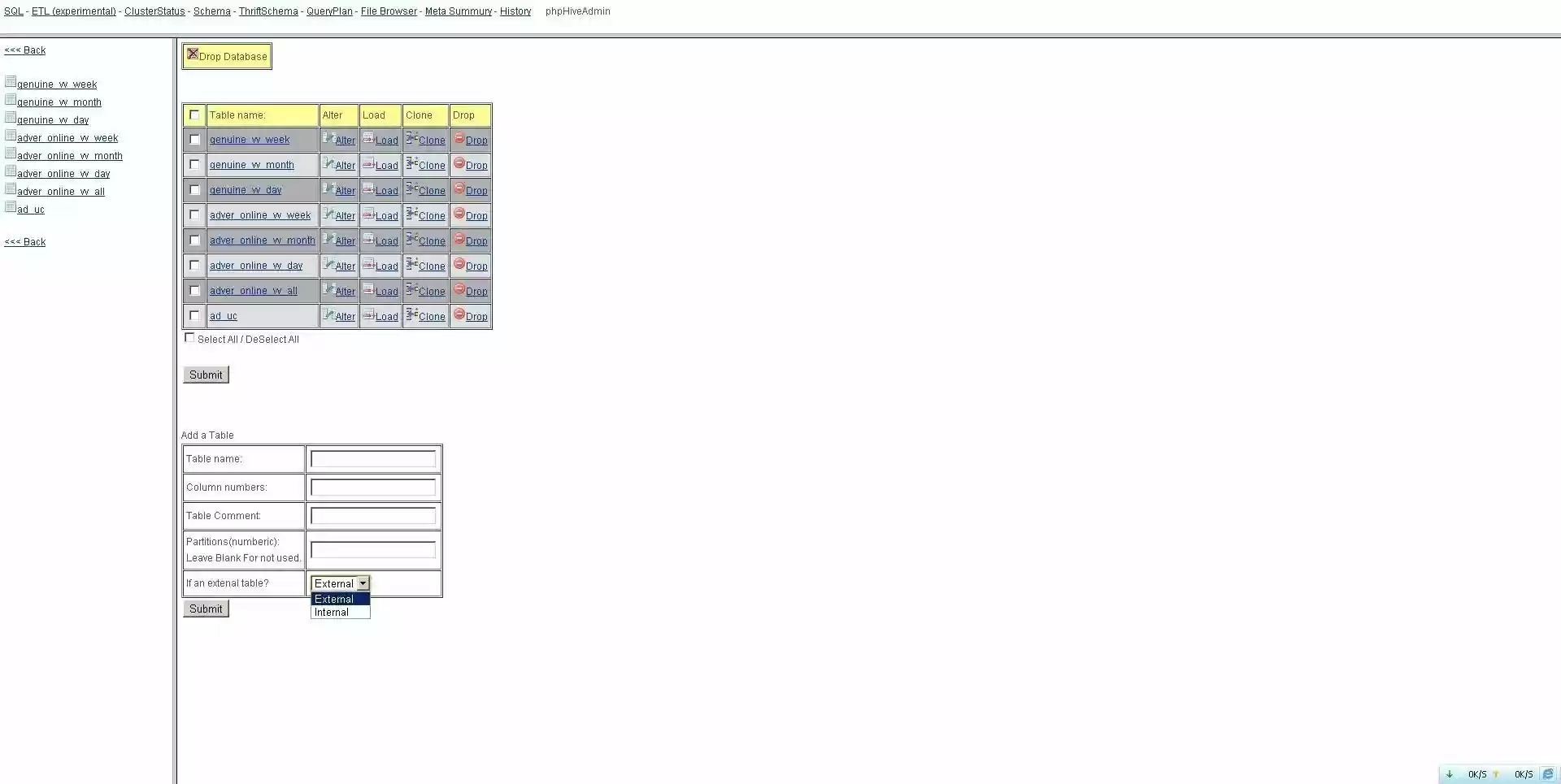 Download web tool or web app phphiveadmin
