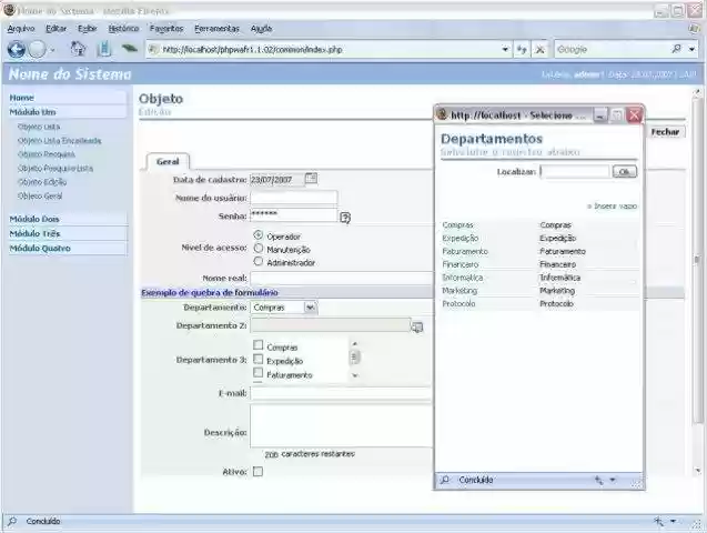 Download web tool or web app phpWAFr - PHP Web Application Framework