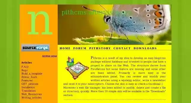 Download web tool or web app Pithcms - Easy flat file cms