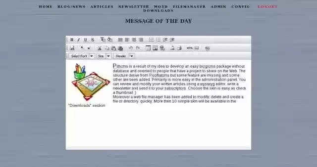 Download web tool or web app Pithcms - Easy flat file cms