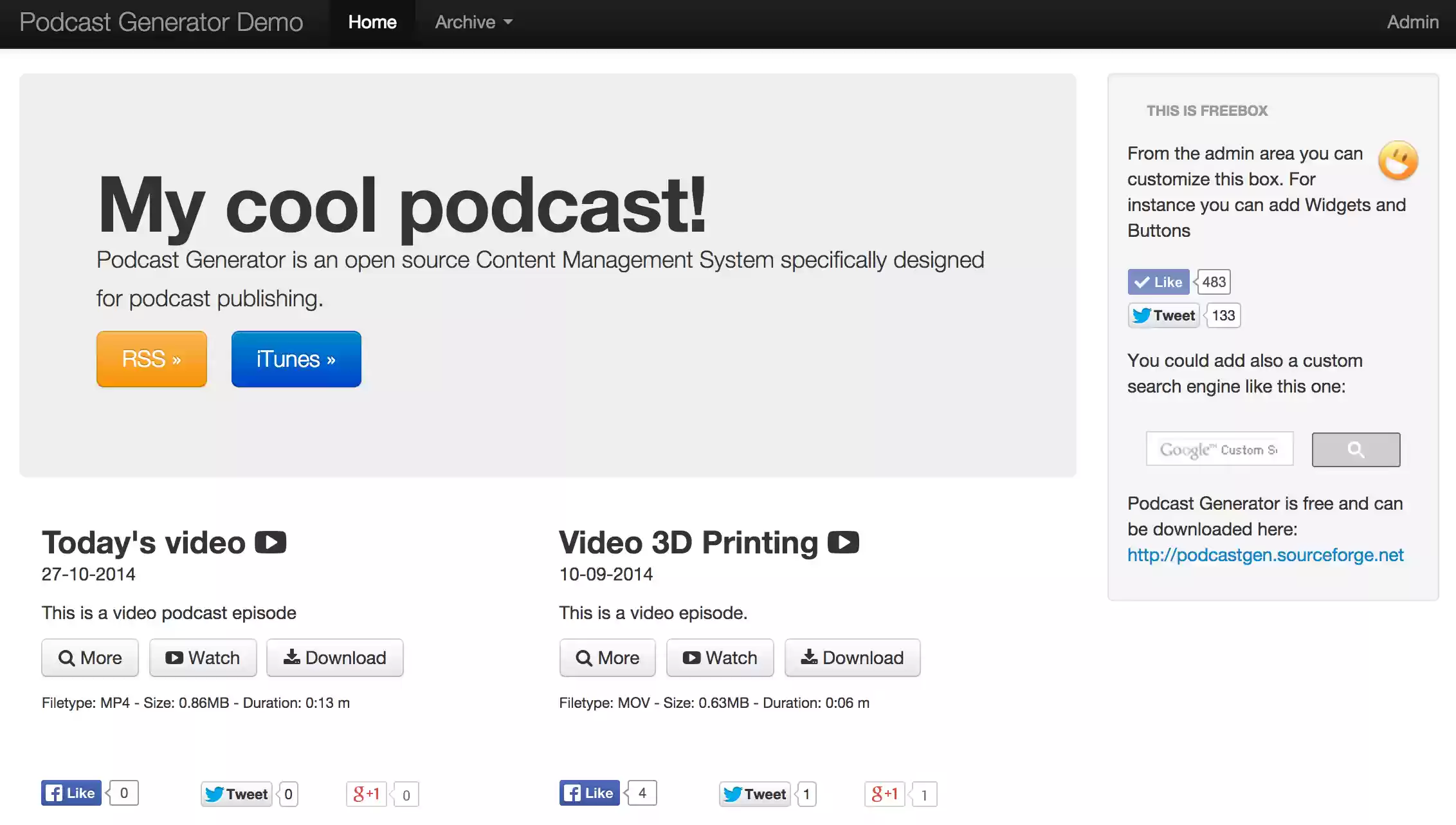 Download web tool or web app Podcast Generator
