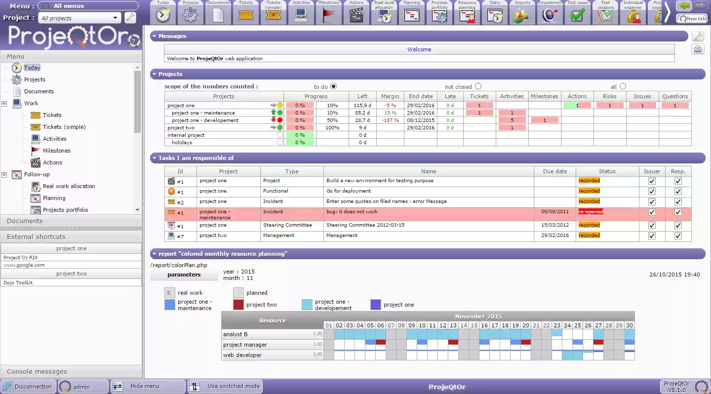 Download web tool or web app ProjeQtOr - Project Management Tool