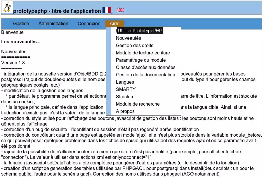 Download web tool or web app Prototype of an PHP application
