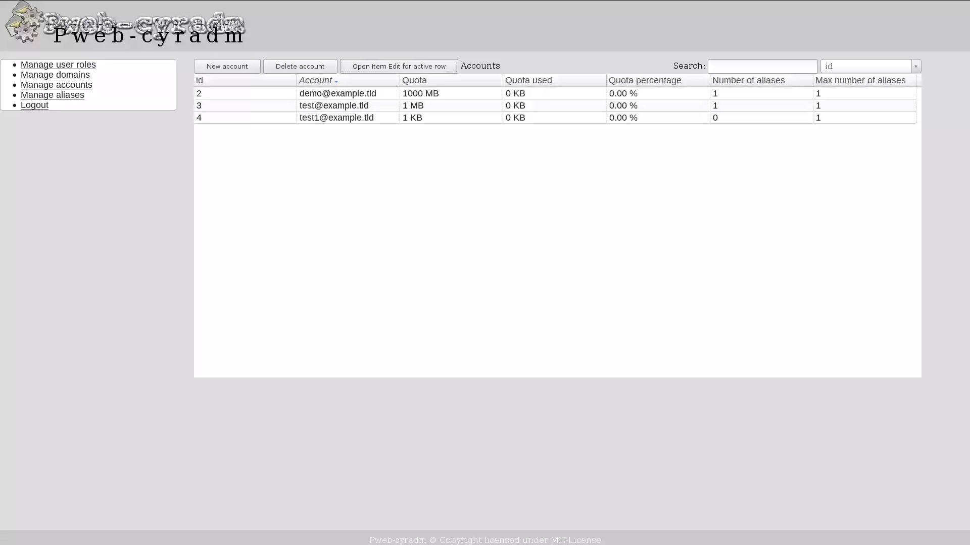 Download web tool or web app pweb-cyradm