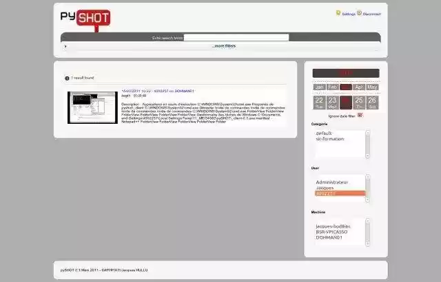 Download web tool or web app pyshot, windows session recorder/auditor