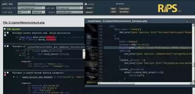 Download web tool or web app RIPS - PHP Security Analysis