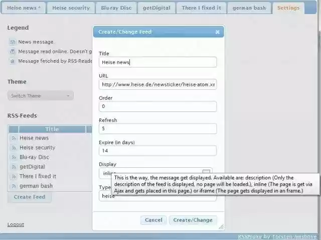 Download web tool or web app RSSProxy
