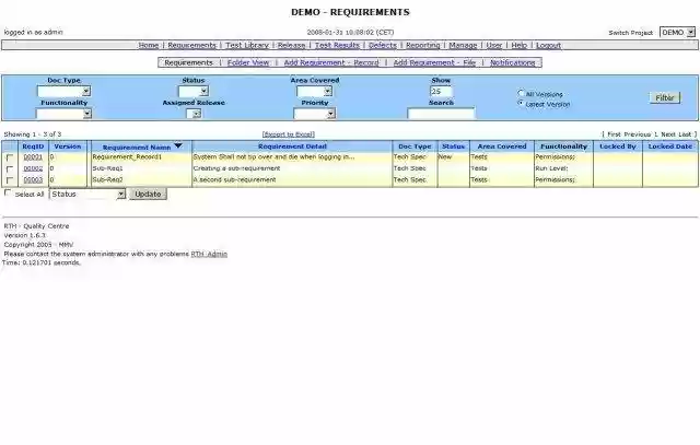 Download web tool or web app RTH - Requirements and Testing Hub