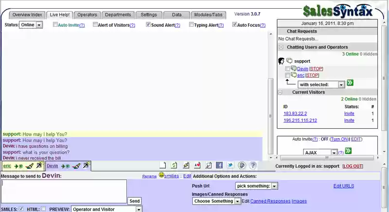 Download web tool or web app Sales Syntax Live Help