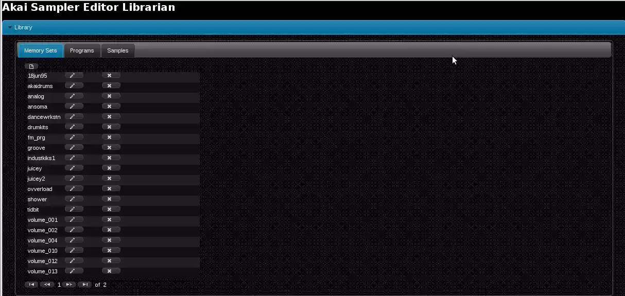 Download web tool or web app Sampler Editor Librarian