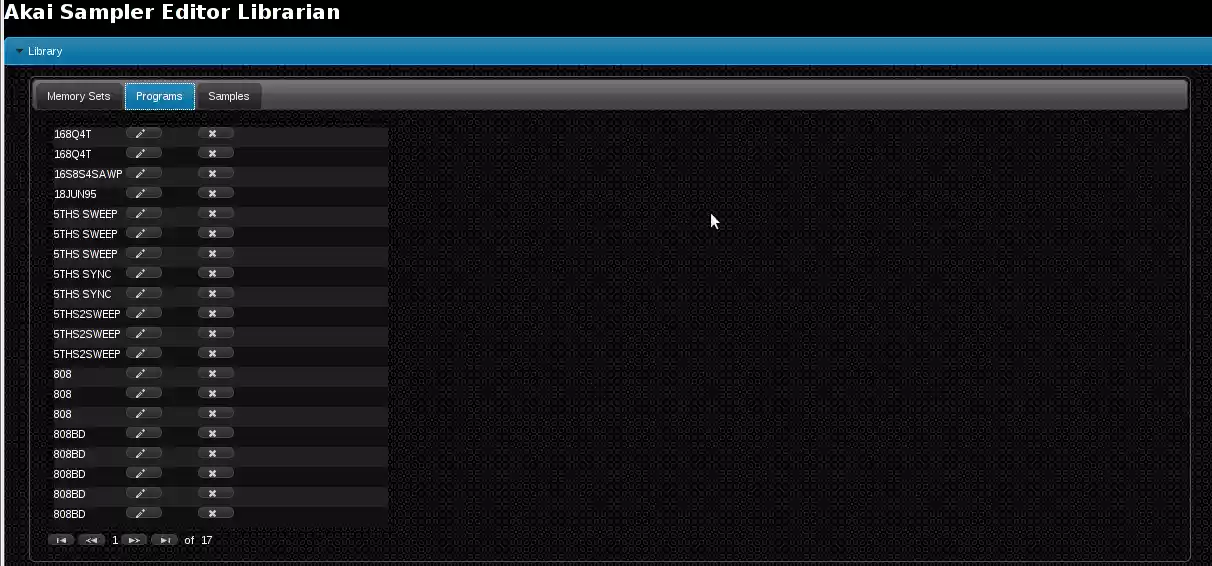 Download web tool or web app Sampler Editor Librarian