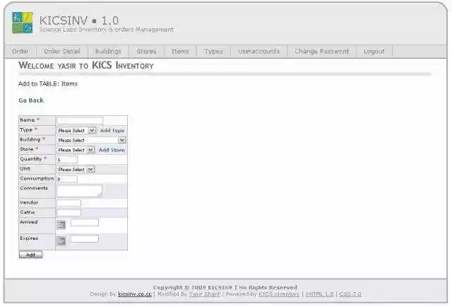 Download web tool or web app Science Lab Inventory  Order Management