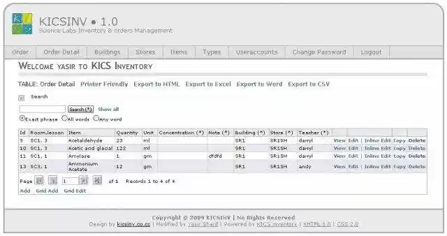 Download web tool or web app Science Lab Inventory  Order Management