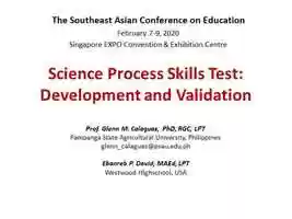 Free download Science Process Skills Test: Development and Validation video and edit with RedcoolMedia movie maker MovieStudio video editor online and AudioStudio audio editor onlin
