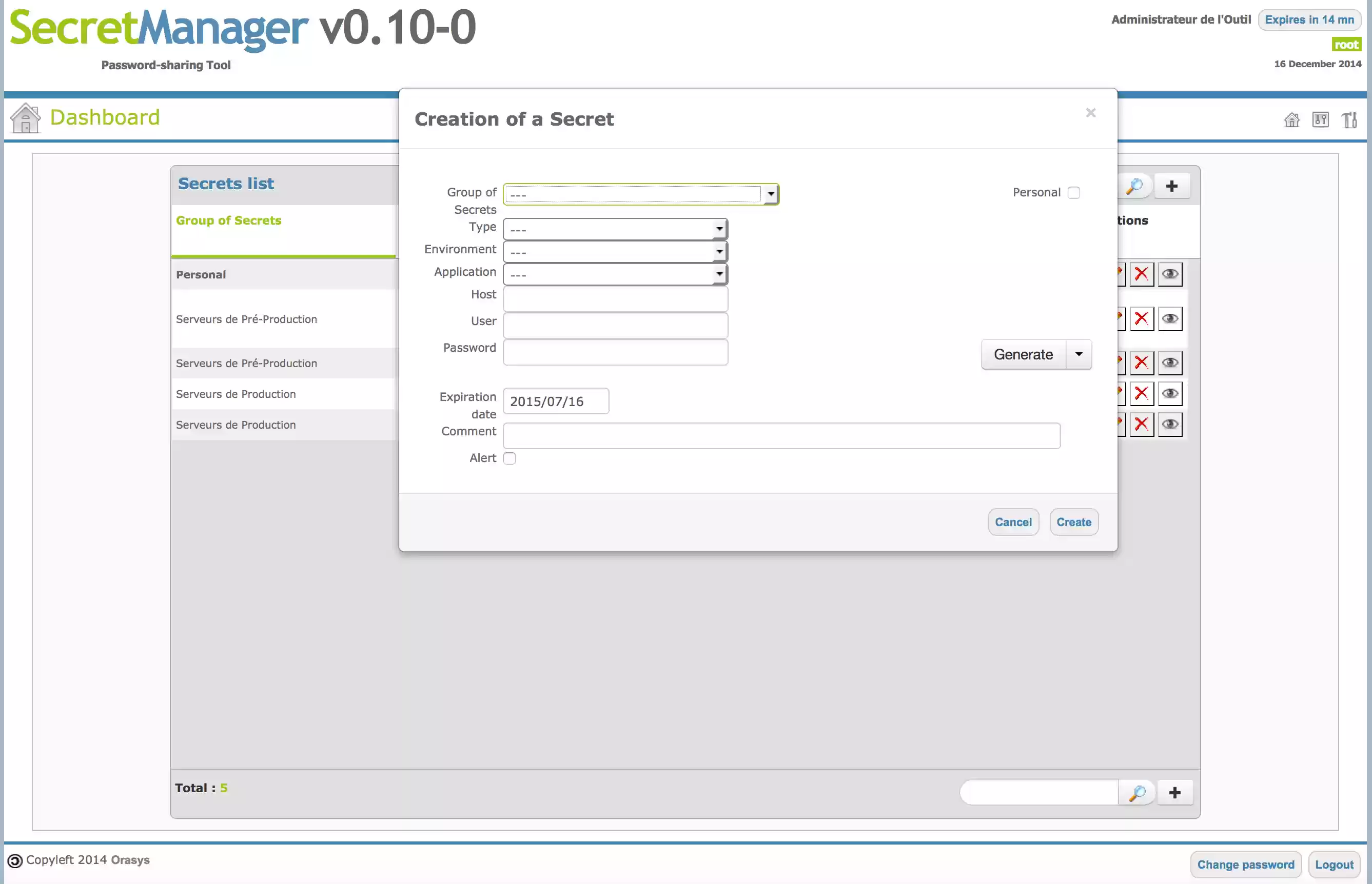 Download web tool or web app SecretManager