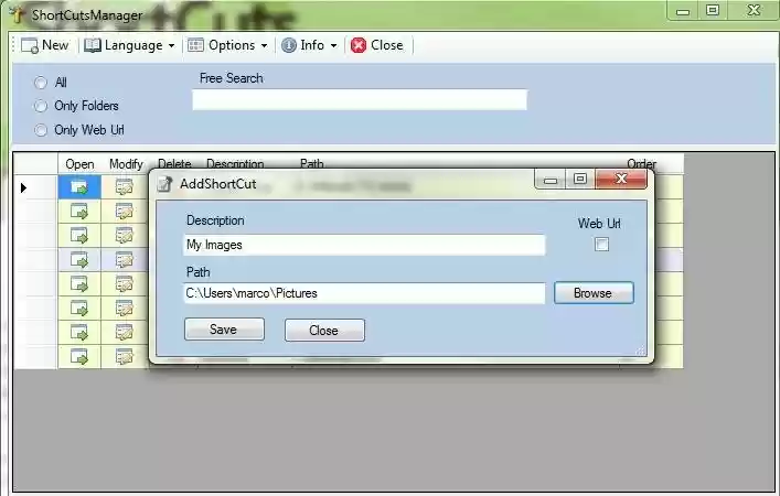 Download web tool or web app ShortCuts Manager