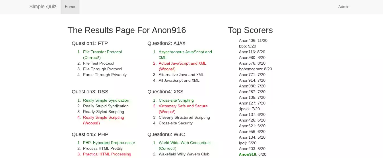 Download web tool or web app simple-quiz