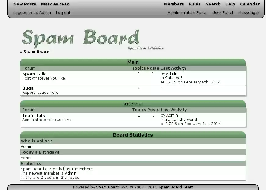 Download web tool or web app Spam Board