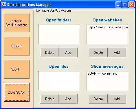 Download web tool or web app StartUp Actions Manager