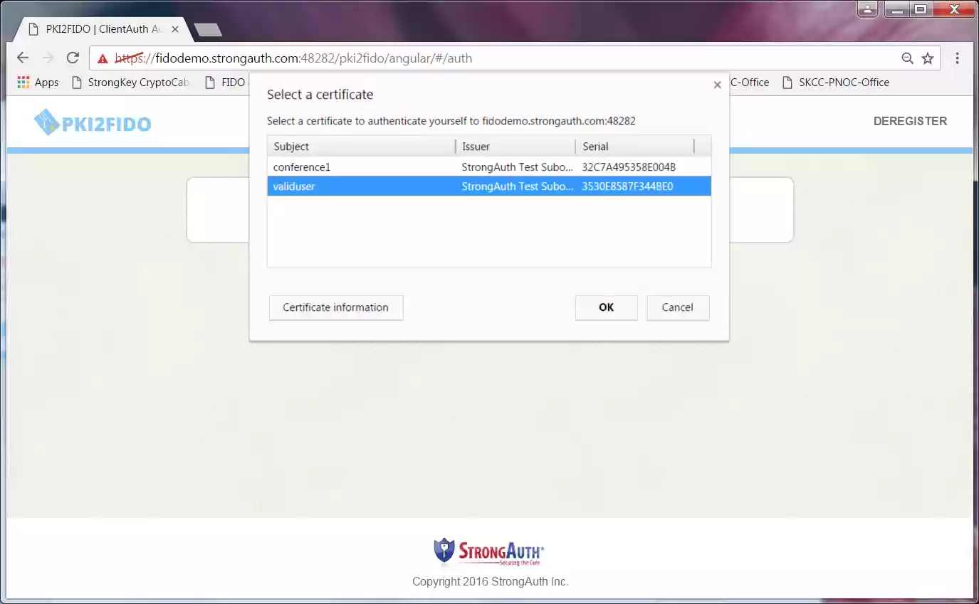 Download web tool or web app StrongKey PKI2FIDO