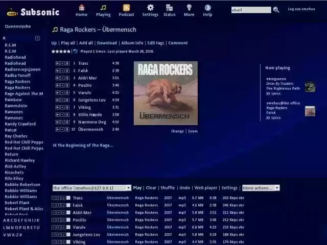 Download web tool or web app Subsonic