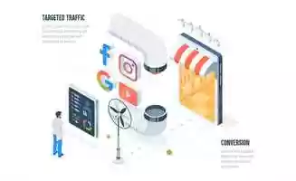 Free download Targeted traffic and conversion animation concept in JSON (Lottie) and SVG formats. video and edit with RedcoolMedia movie maker MovieStudio video editor online and AudioStudio audio editor onlin