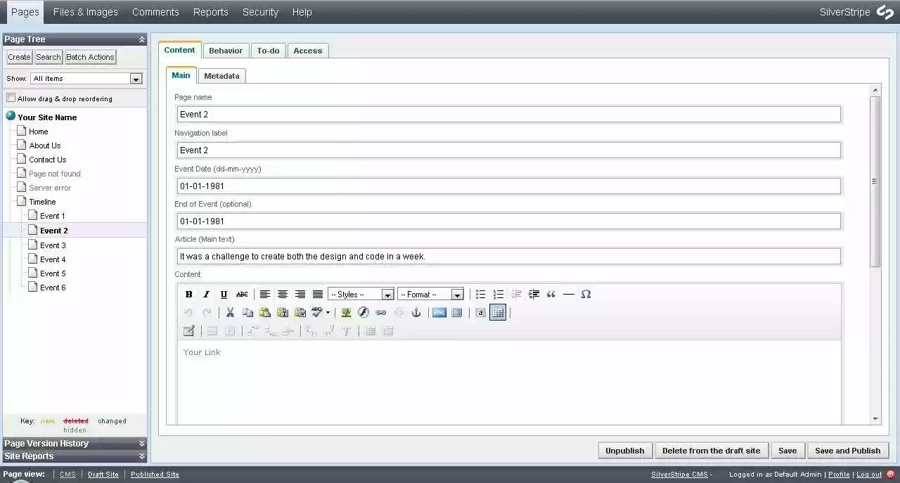 Download web tool or web app Timeline Silverstripe Module