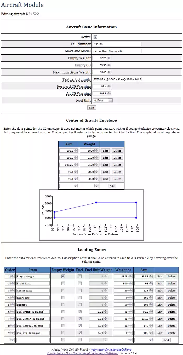 Download web tool or web app TippingPoint - Aircraft Weight  Balance