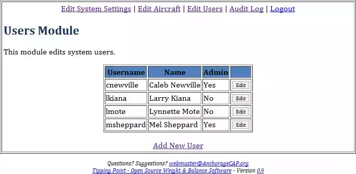 Download web tool or web app TippingPoint - Aircraft Weight  Balance
