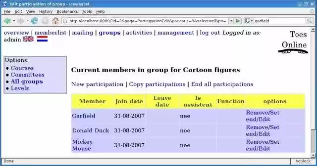 Download web tool or web app Toes Online