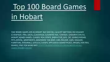 Free download Top 100 Board Games in Hobart pptx.mp4 video and edit with RedcoolMedia movie maker MovieStudio video editor online and AudioStudio audio editor onlin