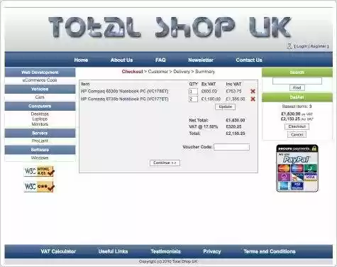 Download web tool or web app Total Shop UK eCommerce