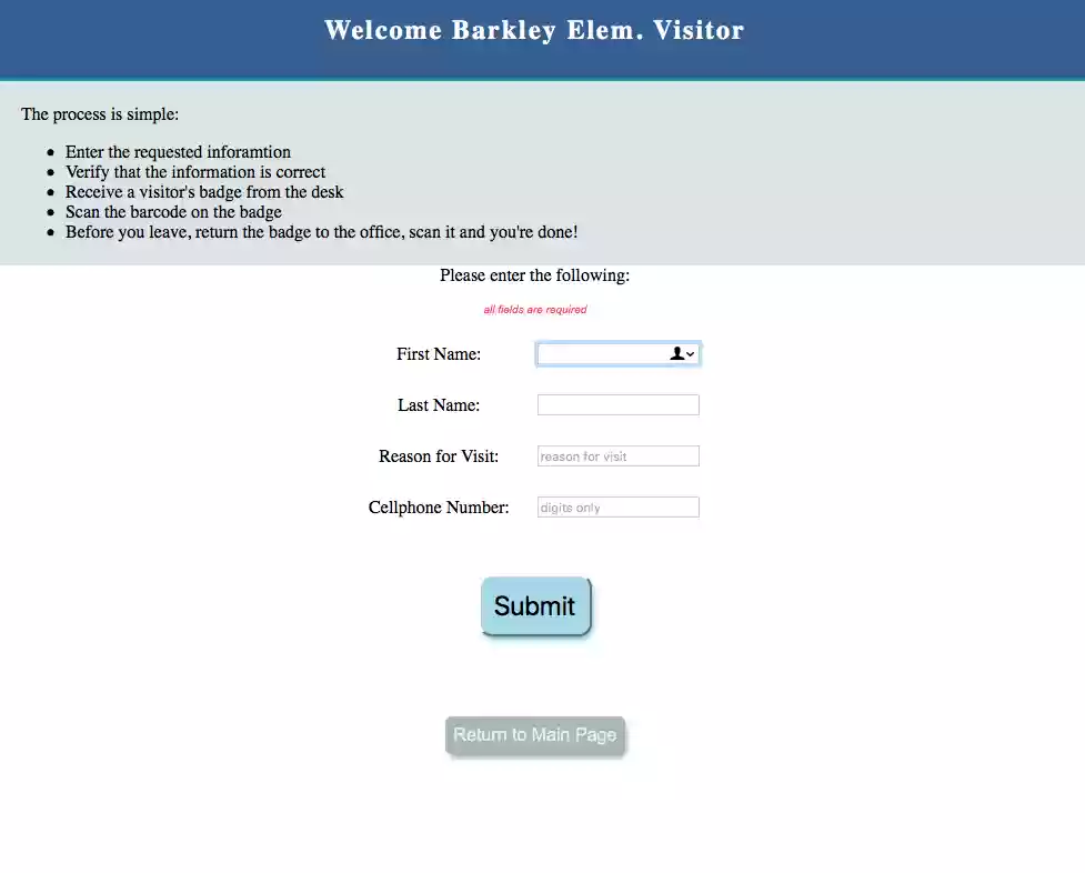 Download web tool or web app Viva Visitor  Volunteer ID tracking 