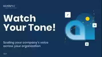 Free download Watch Your Tone! Defining Tone of Voice at Scale video and edit with RedcoolMedia movie maker MovieStudio video editor online and AudioStudio audio editor onlin