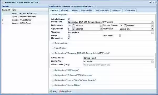 Download web tool or web app Webcampak - Capture the world in HD