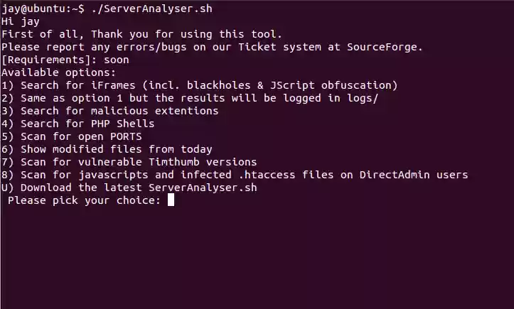 Download web tool or web app Webserver Malware Scanner