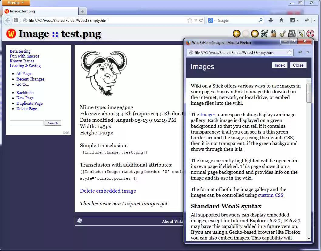 Download web tool or web app Woas (my wiki-on-a-stick fork) Download web tool or web app Woas (my wiki-on-a-stick fork)