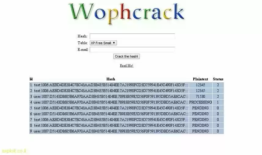 Download web tool or web app Wophcrack Download web tool or web app Wophcrack