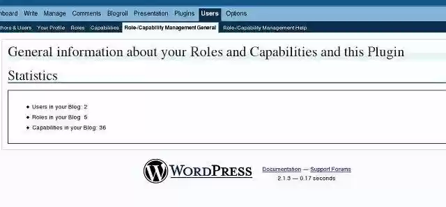 Download web tool or web app WordPress Role Manager