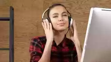 Free download Young beautiful woman listening to music with headphones | Stock Footage - Videohive video and edit with RedcoolMedia movie maker MovieStudio video editor online and AudioStudio audio editor onlin