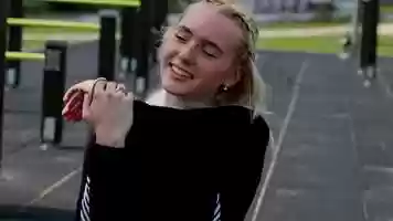 Free download Young girl is training on the sports ground video and edit with RedcoolMedia movie maker MovieStudio video editor online and AudioStudio audio editor onlin